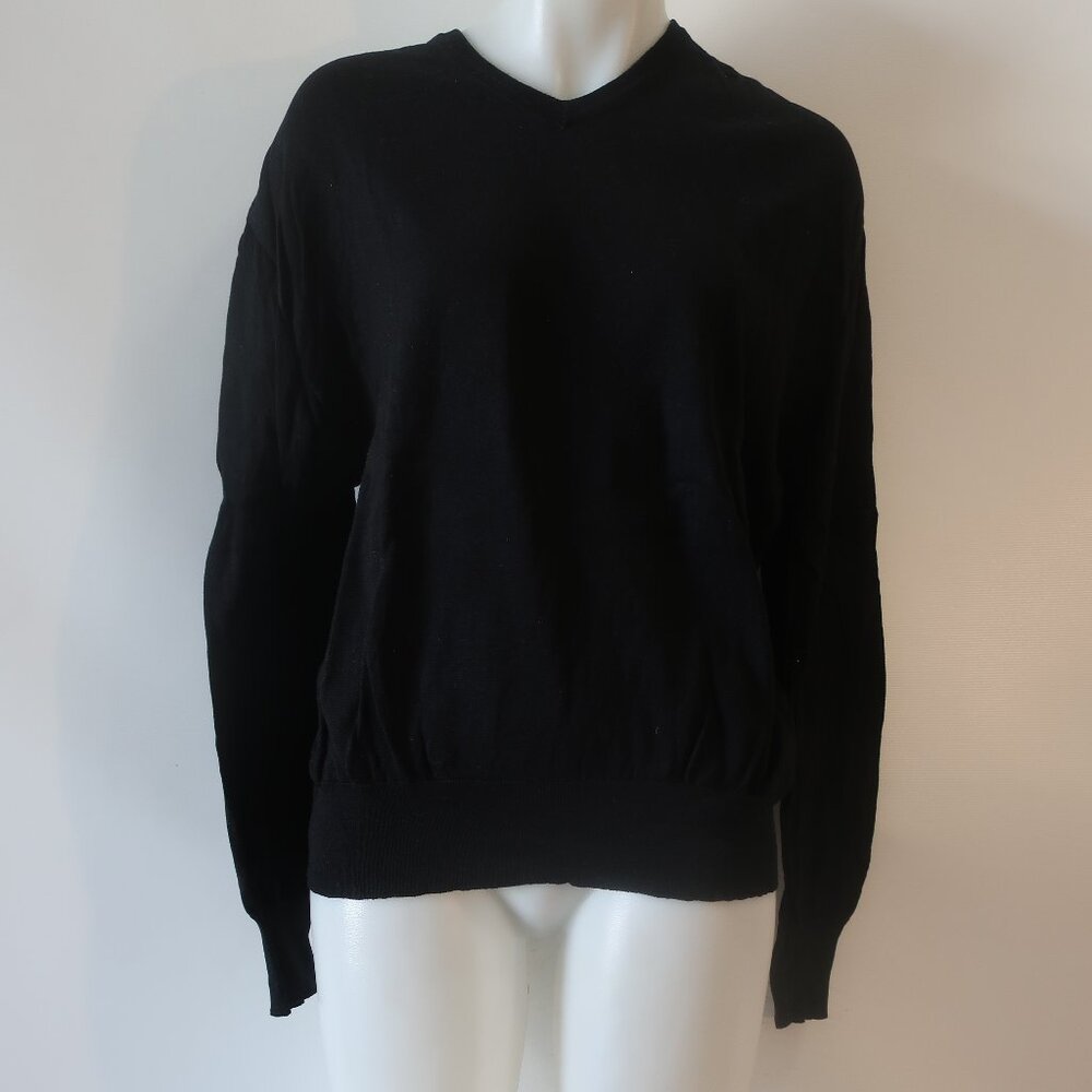 Mens Farella Black (Item- 21) Made In Italy V-Neck Sweater L